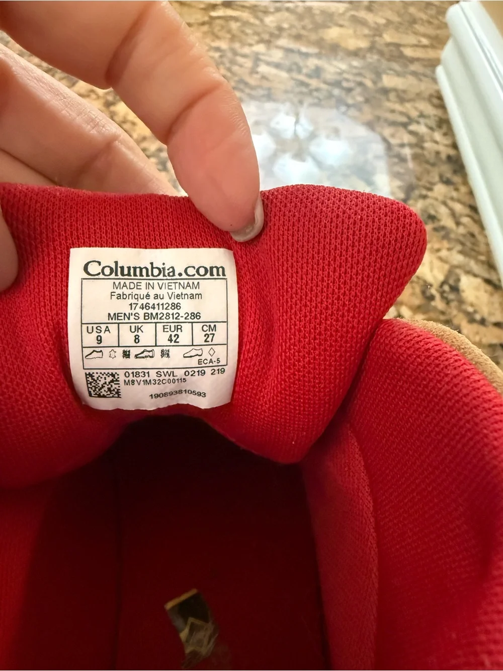 Columbia Women's Tan and Red Hiking Boots